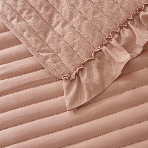 Karaca Freya Bedspread, Double, Powder Pink