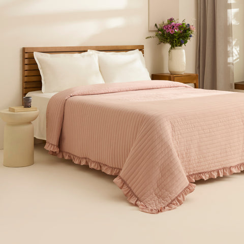 Karaca Freya Bedspread, Double, Powder Pink