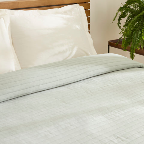 Karaca Freya Bedspread, Double, Sage Green