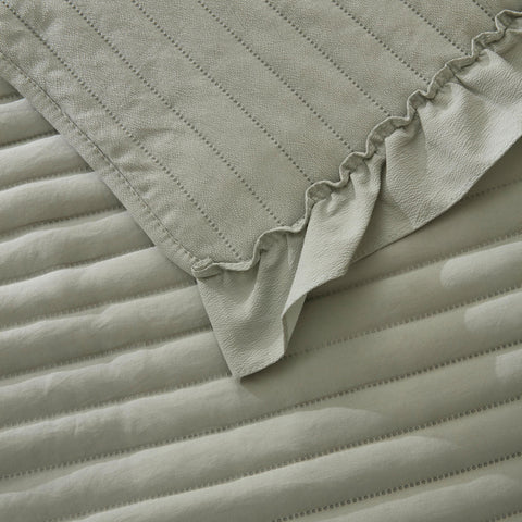 Karaca Freya Bedspread, Double, Sage Green
