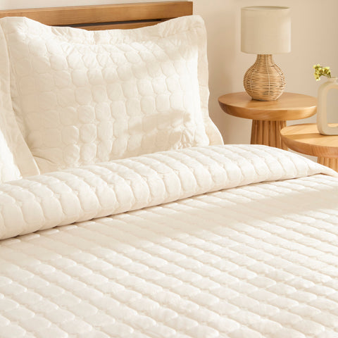 Karaca Alice Bedspread Set, Single, Cream