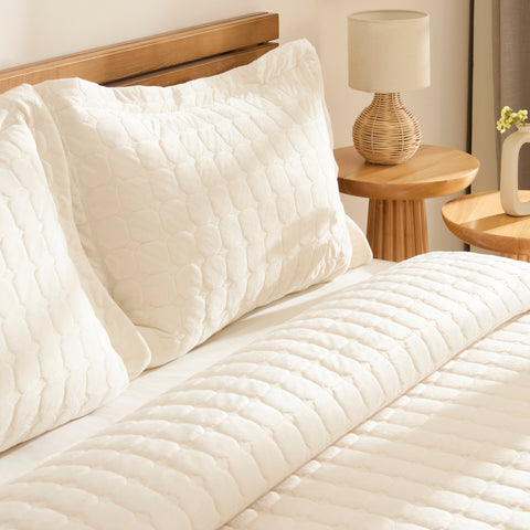 Karaca Alice Bedspread Set, Single, Cream