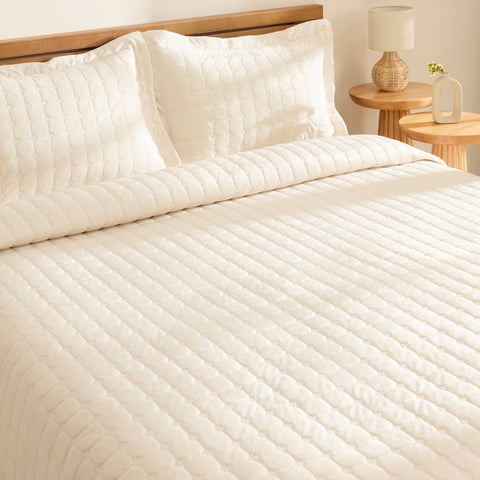 Karaca Alice Bedspread Set, Single, Cream