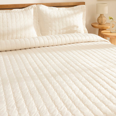Karaca Alice Bedspread Set, Single, Cream