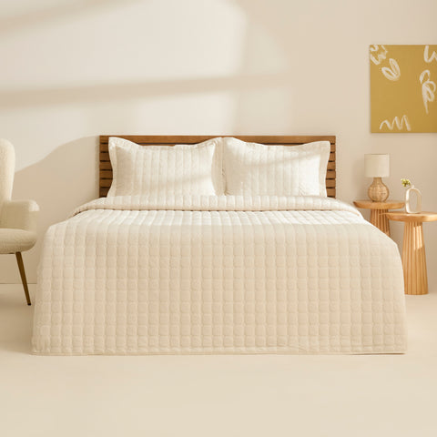 Karaca Alice Bedspread Set, Single, Cream