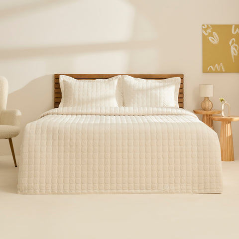 Karaca Alice Bedspread Set, Single, Cream