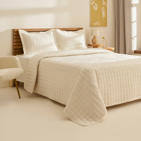 Karaca Alice Bedspread Set, Single, Cream