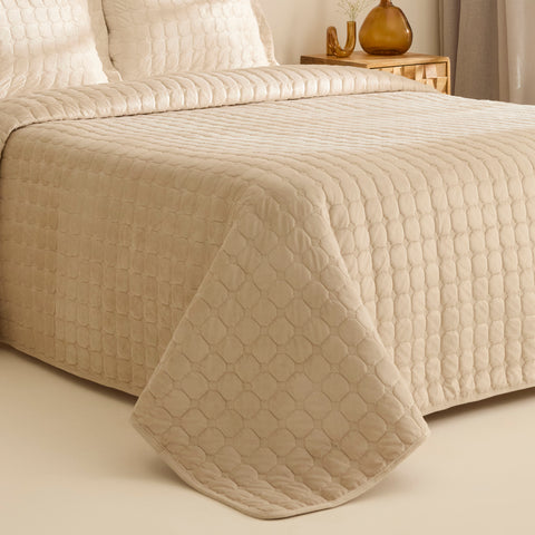 Karaca Alice Bedspread Set, Double, Beige