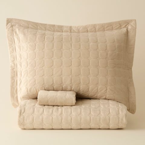 Karaca Alice Bedspread Set, Double, Beige