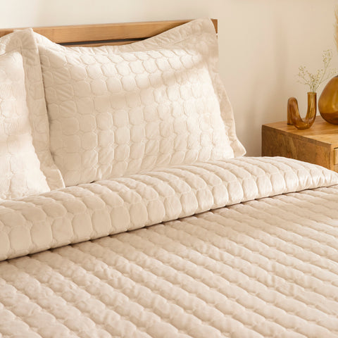 Karaca Alice Bedspread Set, Double, Beige