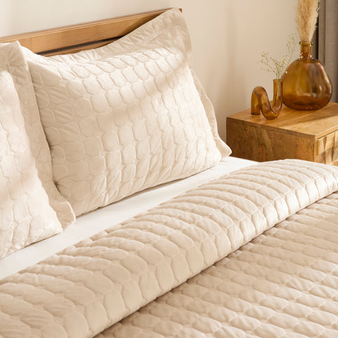 Karaca Alice Bedspread Set, Single, Beige