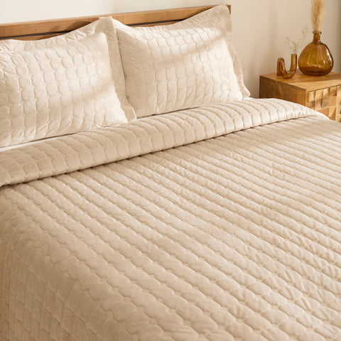 Karaca Alice Bedspread Set, Single, Beige