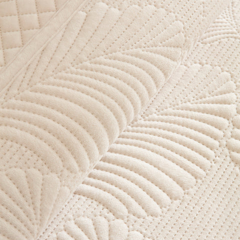 Karaca Lean Bedspread Set, Double, Ecru