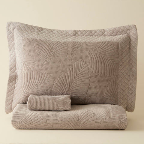 Karaca Lean Bedspread Set, Double, Light Grey