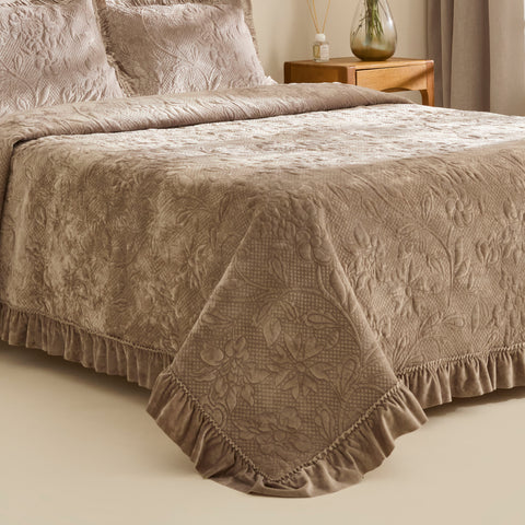 Karaca Audrey Bedspread Set, Double, Grey