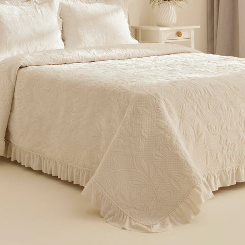 Karaca Audrey Bedspread Set, Double, Ecru
