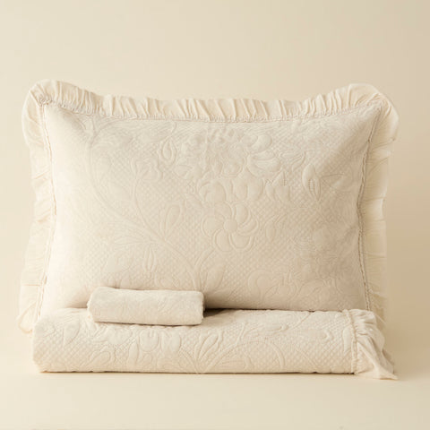 Karaca Audrey Bedspread Set, Double, Ecru