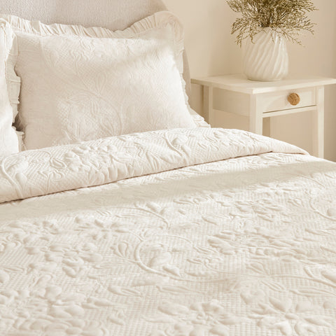 Karaca Audrey Bedspread Set, Single, Ecru