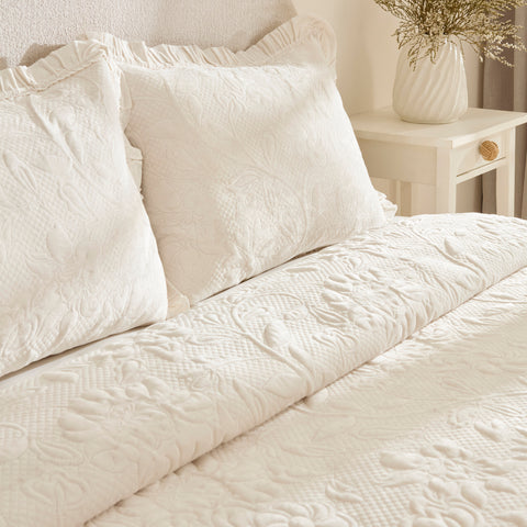 Karaca Audrey Bedspread Set, Double, Ecru