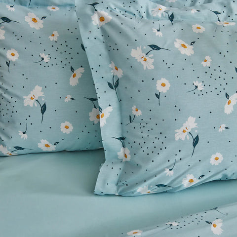 Karaca Daisy 100% Cotton Single Duvet Set, Mint