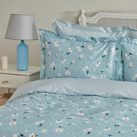 Karaca Daisy 100% Cotton Double Duvet Set, Mint