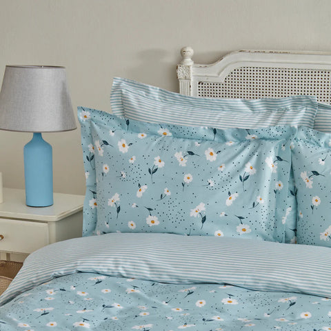 Karaca Daisy 100% Cotton Single Duvet Set, Mint