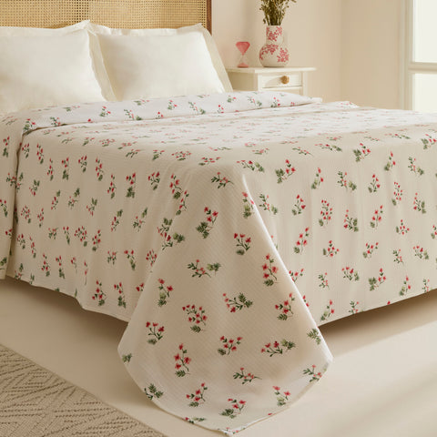 Karaca Silvie 100% Cotton Pique, Double, 200x220cm, Red