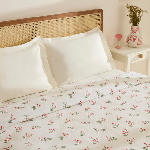 Karaca Silvie 100% Cotton Pique, Double, 200x220cm, Red