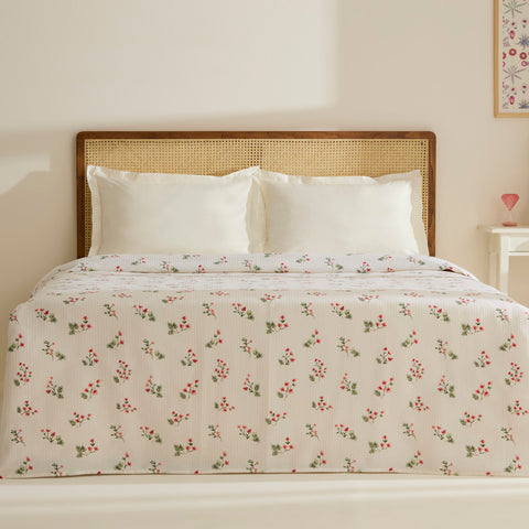 Karaca Silvie 100% Cotton Pique, Double, 200x220cm, Red