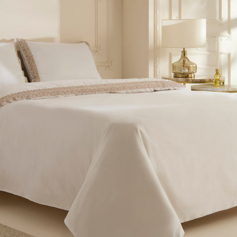 Karaca Nile 100% Turkish Cotton Duvet Cover Set, Double, White