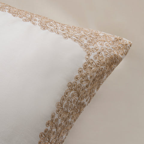 Karaca Nile 100% Turkish Cotton Duvet Cover Set, Double, White