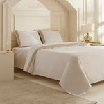 Karaca Nile 100% Turkish Cotton Duvet Cover Set, Double, White