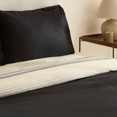 Karaca Marta 100% Turkish Cotton Duvet Cover Set, Double, Black