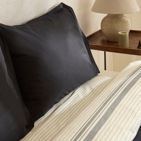 Karaca Marta 100% Turkish Cotton Duvet Cover Set, Double, Black