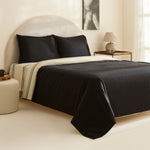 Karaca Marta 100% Turkish Cotton Duvet Cover Set, Single, Black