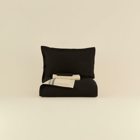 Karaca Marta 100% Turkish Cotton Duvet Cover Set, Double, Black