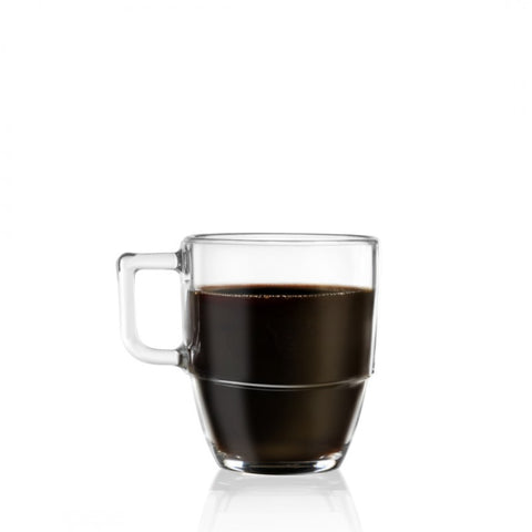 RCR Caffe 6-Piece Glass Americano Cup Set for 6 People, 350ml, Clear
