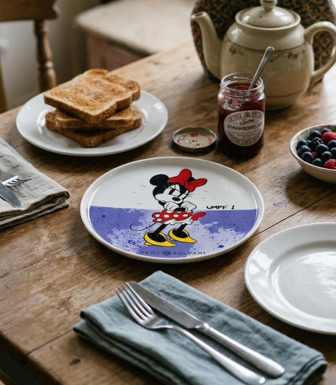 Egan Mickey Mouse I am Porcelain Dessert/Side Plate, 20cm, Purple