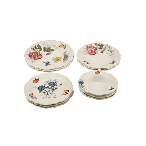 Karaca Karsandra 24 Piece Stoneware Dinner Set for 6 People, Multi