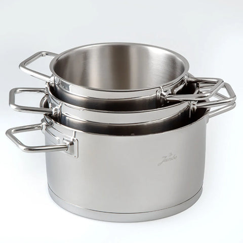 Jumbo Assos 6-Piece Stainless Steel Induction Cookware Set, Midi, Silver