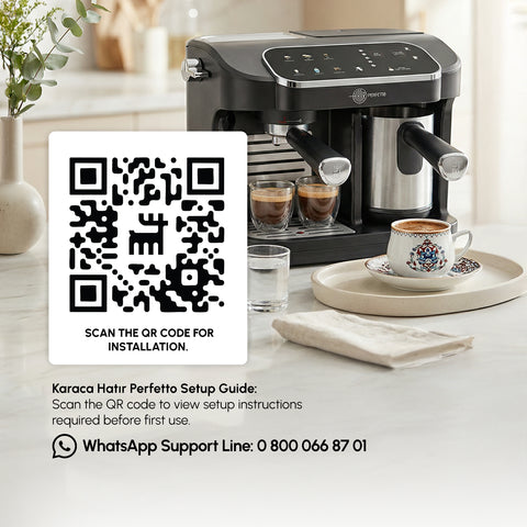 Karaca Hatır Perfetto Espresso and Turkish Coffee Machine, 1900W, 1,8L, Inox