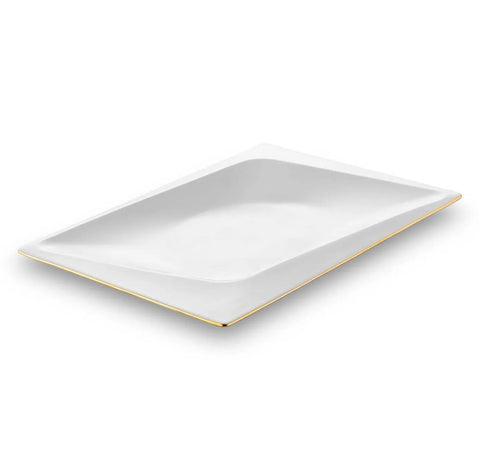 Jumbo Bone China Fold 58-Piece Dinner Set for 12 People, Gold