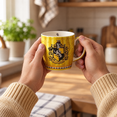 Egan Harry Potter Hufflepuff Porcelain Mug, 350ml, Yellow