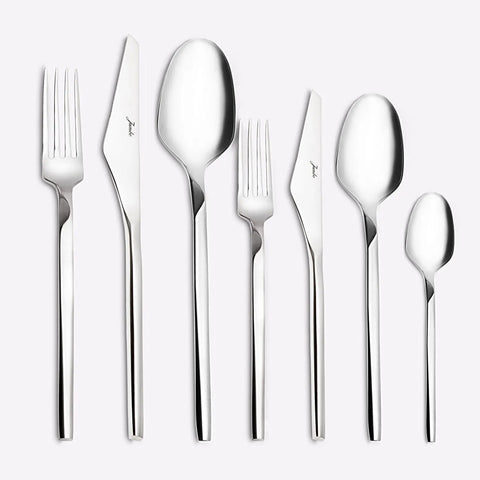 Jumbo 5100 Quartz 84-Piece Stainless Steel Cutlery Set for 12 People, Silver