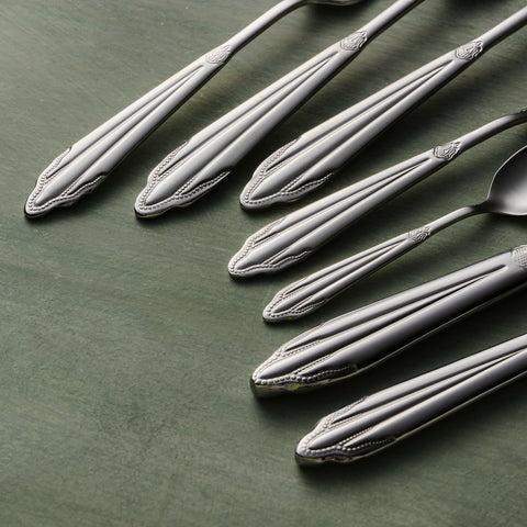 Karaca Mantilla 84-Piece Stainless Steel Cutlery Set for 12 People, Silver