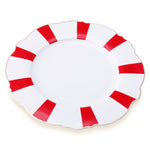 Karaca Romantic Porcelain Dinner Plate, 27cm, Red White
