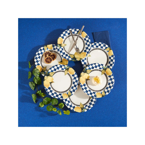 Karaca Lemon 6 Piece Porcelain Serveware Set, 21cm, Multi