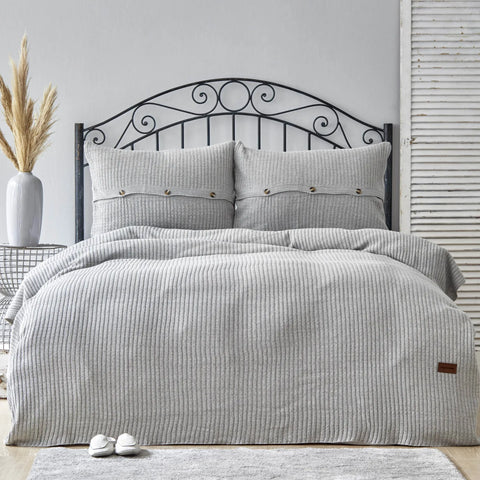 Karaca Home Coline Knitwear Bedspread Set, Double, Grey