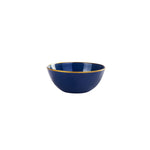 Karaca Retro Glass Snack Bowl, 12.5cm, Navy Blue Gold