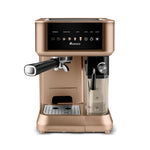 Karaca MyCaffe Barista S10 Espresso, Latte & Cappuccino Coffee Machine with Integrated Milk Tank, 1,8L, 1350W, Walnut Brown